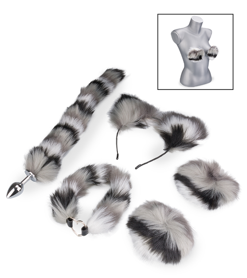 Furry cat costume set
