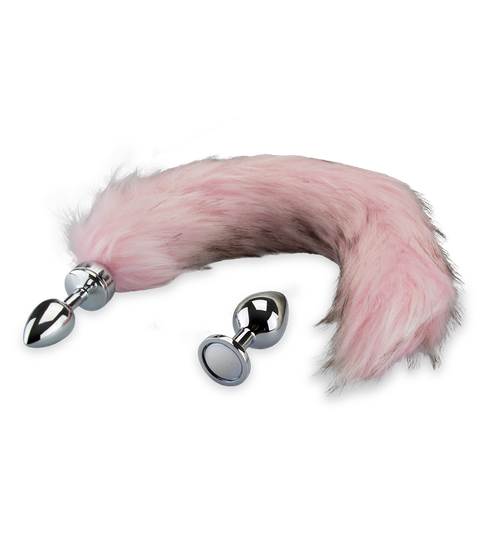 Set of 2 rosebud fox-tail anal plugs