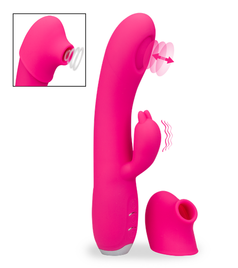 Clit-stimulating G-spot rabbit vibrator