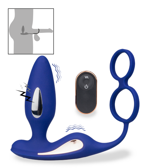 Fever estim vibrating anal plug with cock ring