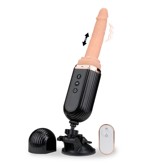 Owen thrusting and vibrating suction cup dildo