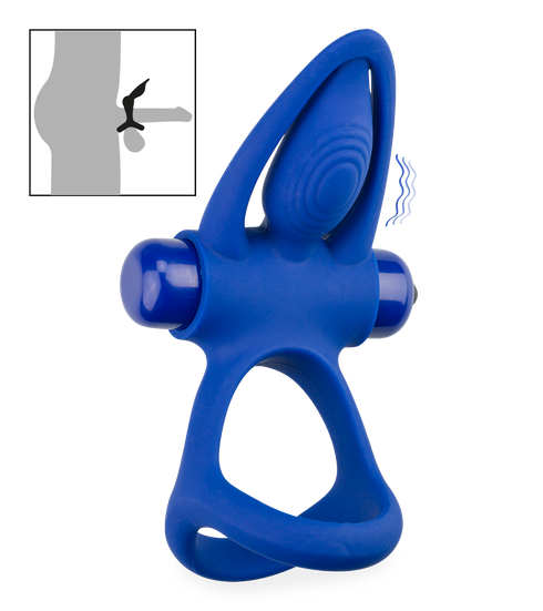 Triple cockring en silicone avec stimulateur de clitoris Mata